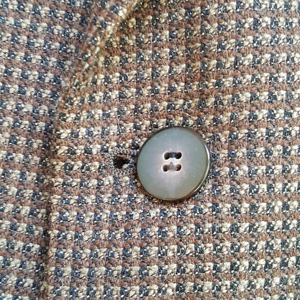 André Vachon Wool Alpaca Multicolor Brown Blazer 46S - Picture 4 of 8